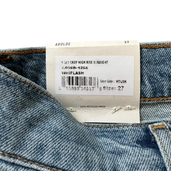 NEW AGOLDE Riley Straight Crop Jeans Distressed - Picture 6 of 11